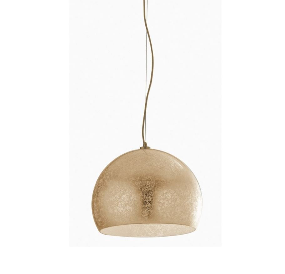 Sospensione vetro decoro foglia oro cavo tessuto oro 3XE27 non incl. D.40cm VANITY