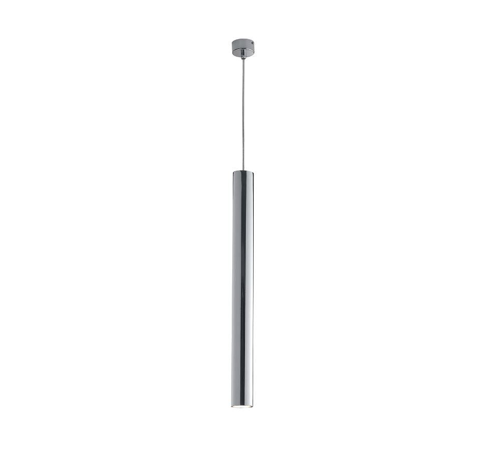 Sospensione Cilindro in Metallo 60cm Attacco GU10 | Bianco Nero Cromo Oro Corten Cavo Regolabile | Fan Europe FLUKE-S