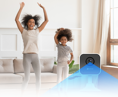 Telecamera Sorveglianza Interno 1080P Wi-Fi Compatta | Grandangolo 91° Visione Notturna MicroSD | EZVIZ H1c
