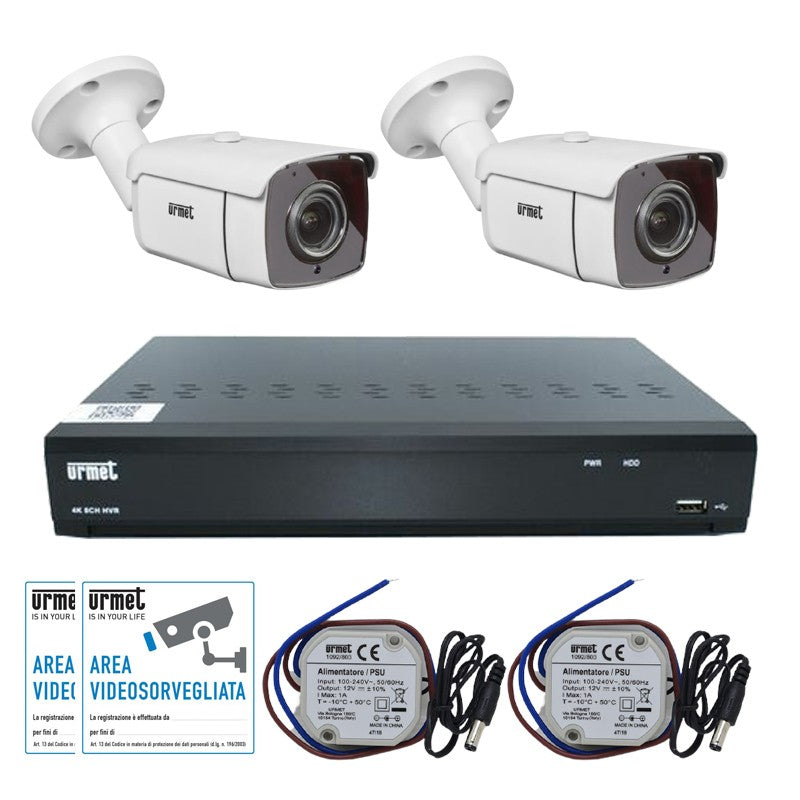 KIT SUPRAVEGHERE VIDEO URMET AHD 1080N 8 CANALE 2 CAMERE 1097/818