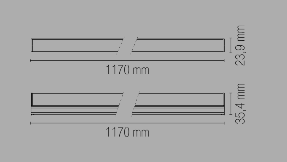 Bară LED sub dulap cu structură și difuzor din PC - CCT 15W 1610LM 120cm