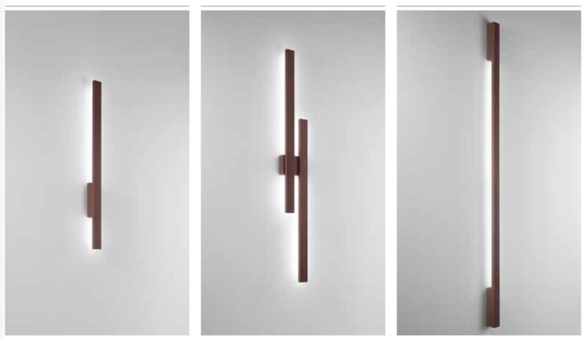 Applique LED Biemissione IP65 CCT Corten | Singolo Doppio 2MT | Alluminio Diffusore PC