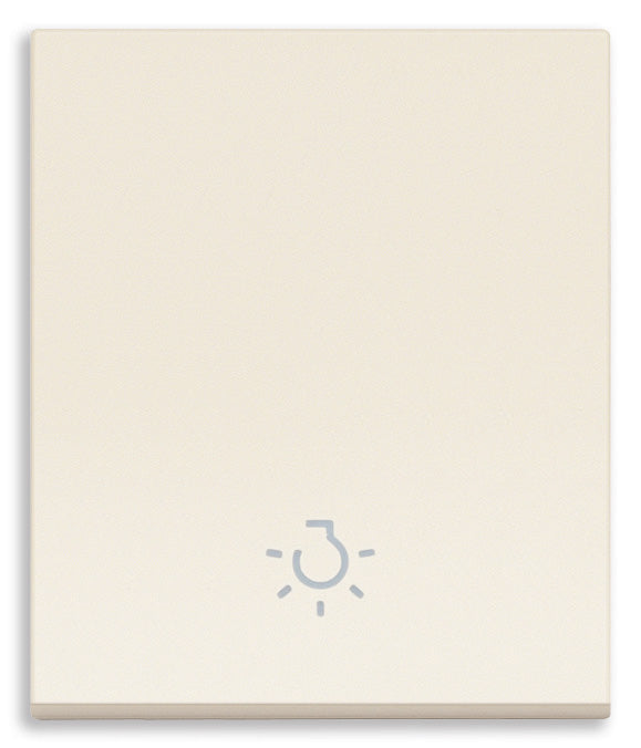 Tasto Intercambiabile 2 Moduli Allineato con Simbolo Luce Illuminabile | IP40 | Bianco Nero Canapa | Vimar Linea 31000.2L