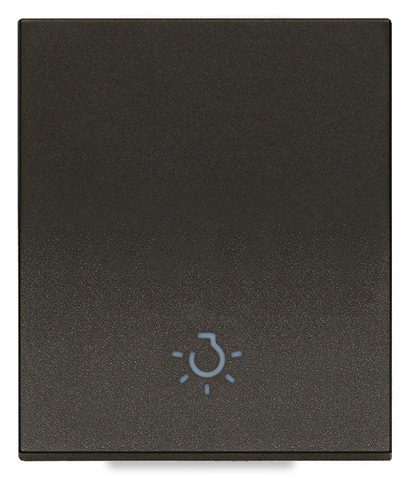 Tasto Intercambiabile 2 Moduli Allineato con Simbolo Luce Illuminabile | IP40 | Bianco Nero Canapa | Vimar Linea 31000.2L