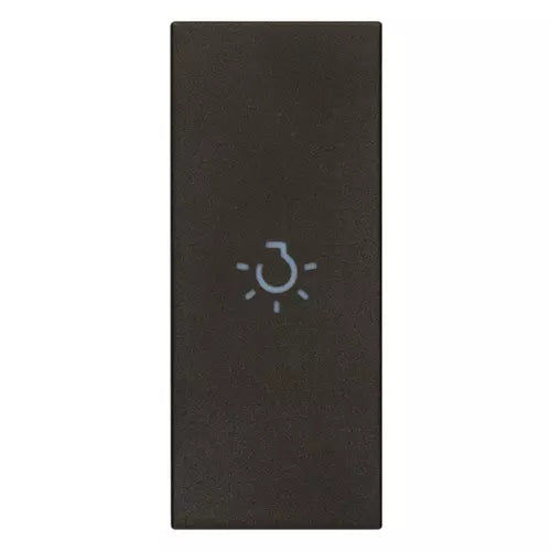 Tasto Intercambiabile 1 Modulo Assiale con Simbolo Luce Illuminabile | IP40 | Bianco Nero Canapa | Vimar Linea 31000A.L