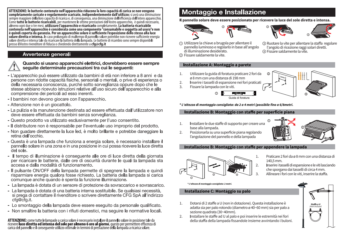 LUMINA SENSOR 1200 - LAMPADA SOLARE DA ESTERNO 10W 1200LM 4000°K EL111