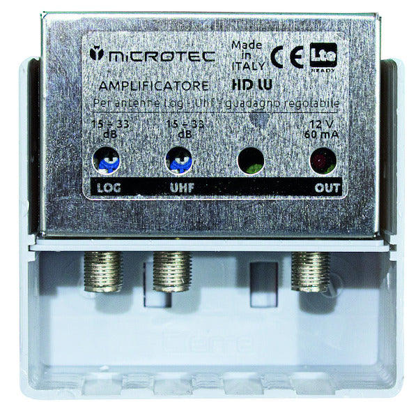 Amplificator de stâlp 1 intrare logaritmică 1 intrare UHF, reglabile 15÷33dB, conector F, cons. 60mA -LTE READY-HDLU LIF60.11221LU