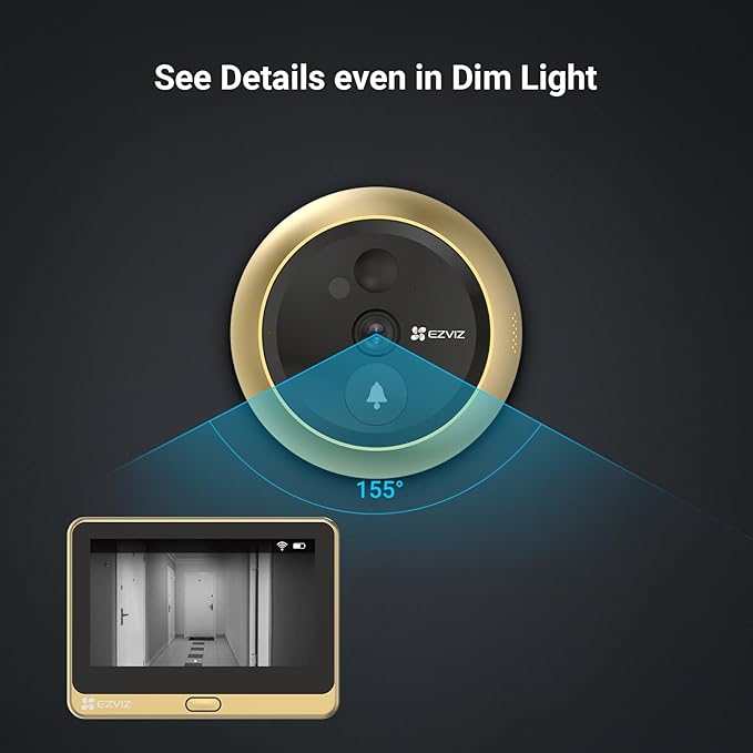 Vizor electronic conectat pentru ușă de intrare variantă argintiu - auriu EZVIZ DP2C