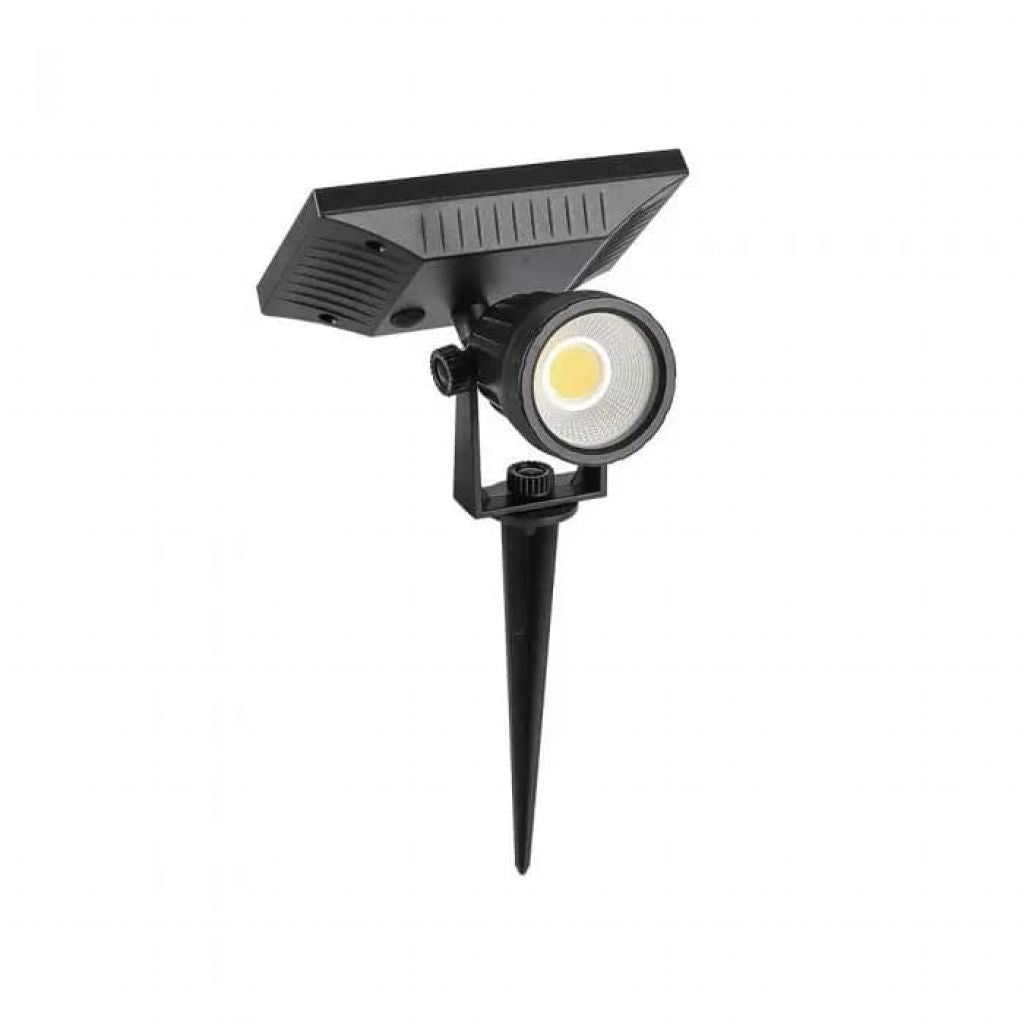 V-TAC Lampa ogrodowa LED z grotem Kolor Czarny Z panelem słonecznym 2W 4000K IP65