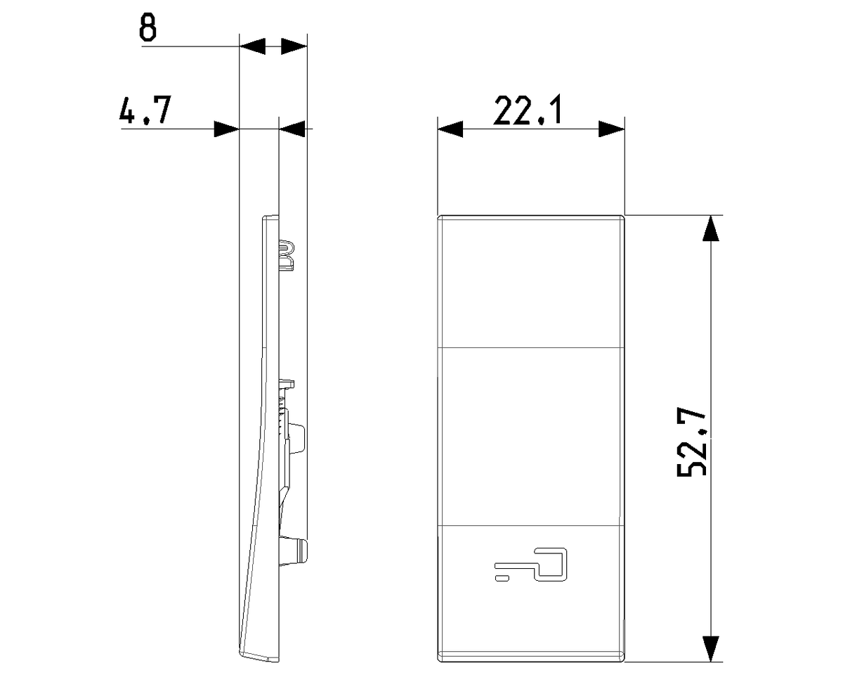 Tasto Intercambiabile 1 Modulo Allineato con Simbolo Chiave Illuminabile | IP40 | Bianco Nero Canapa | Vimar Linea 31000.P