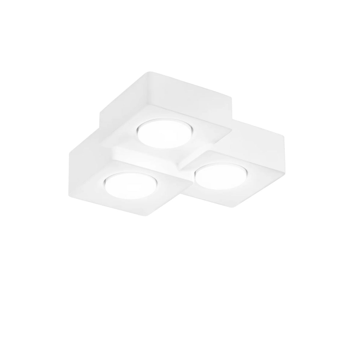Plafoniera in Gesso Verniciabile ATHEN – Rotonda o Quadrata | 1, 2 o 3 Luci | Attacco GX53