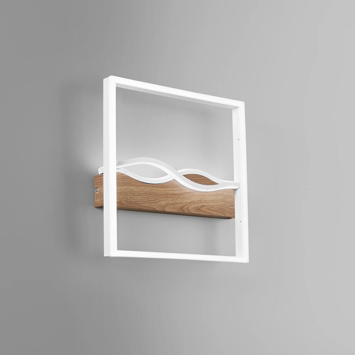 Lampa sufitowa LED metalowa z podstawą imitującą drewno, dostępna w dwóch kształtach linii falistych, wariantach czarno-białych CCT HAWAII