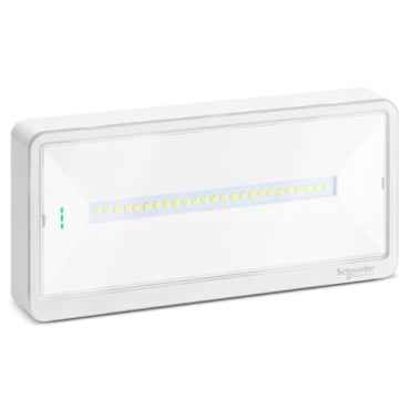 Lampada LED d'Emergenza da Parete Autonomia 1-3h IP42 IK09 | Batteria LiFePO4 Resistenza Fuoco 850°C CE ENEC | Schneider Exiway Light OVA44010