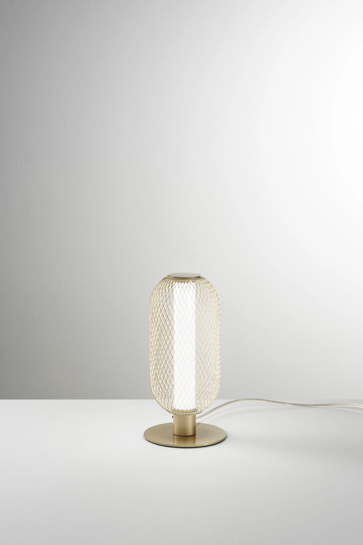 Lampka nocna LED ze szkła dmuchanego i siatkowymi kloszami czarno-złotymi 12W 1260LM ciepłe światło 3000°k INKAS