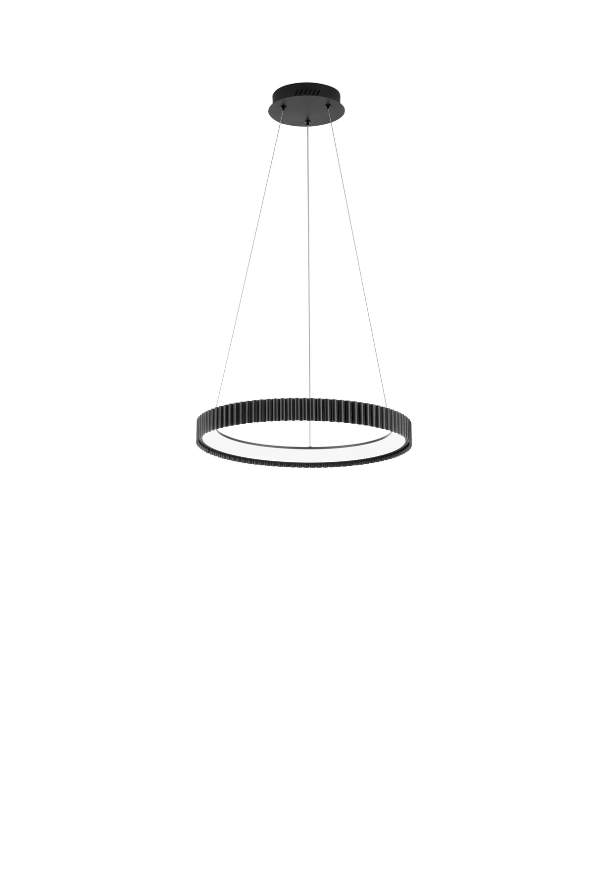 Okrągła lampa wisząca LED metalowa dwie średnice trzy warianty kolorystyczne biały-czarny-złoty CCT NIKE
