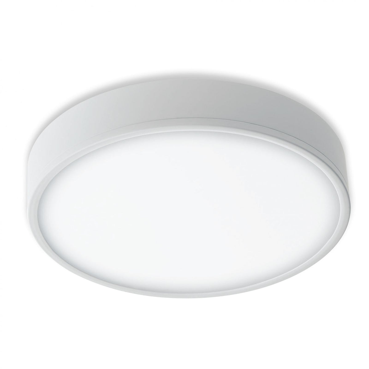 Lampa sufitowa LED z odlewanego aluminium i białym akrylowym dyfuzorem, 64.8W-7800lm, kolekcja KLIO, ciepła-naturalna barwa światła, wykończenie białe