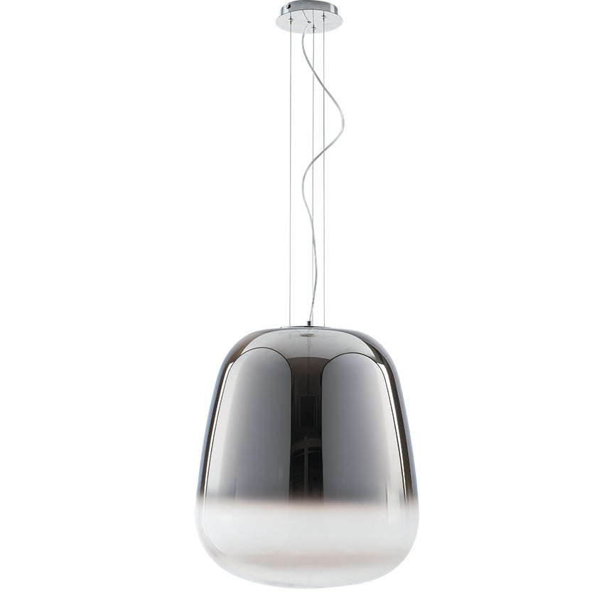 Sospensione vetro soffiato cromato sfumato struttura in metallo cromo 1XE27 non incl. SMOKE-S45