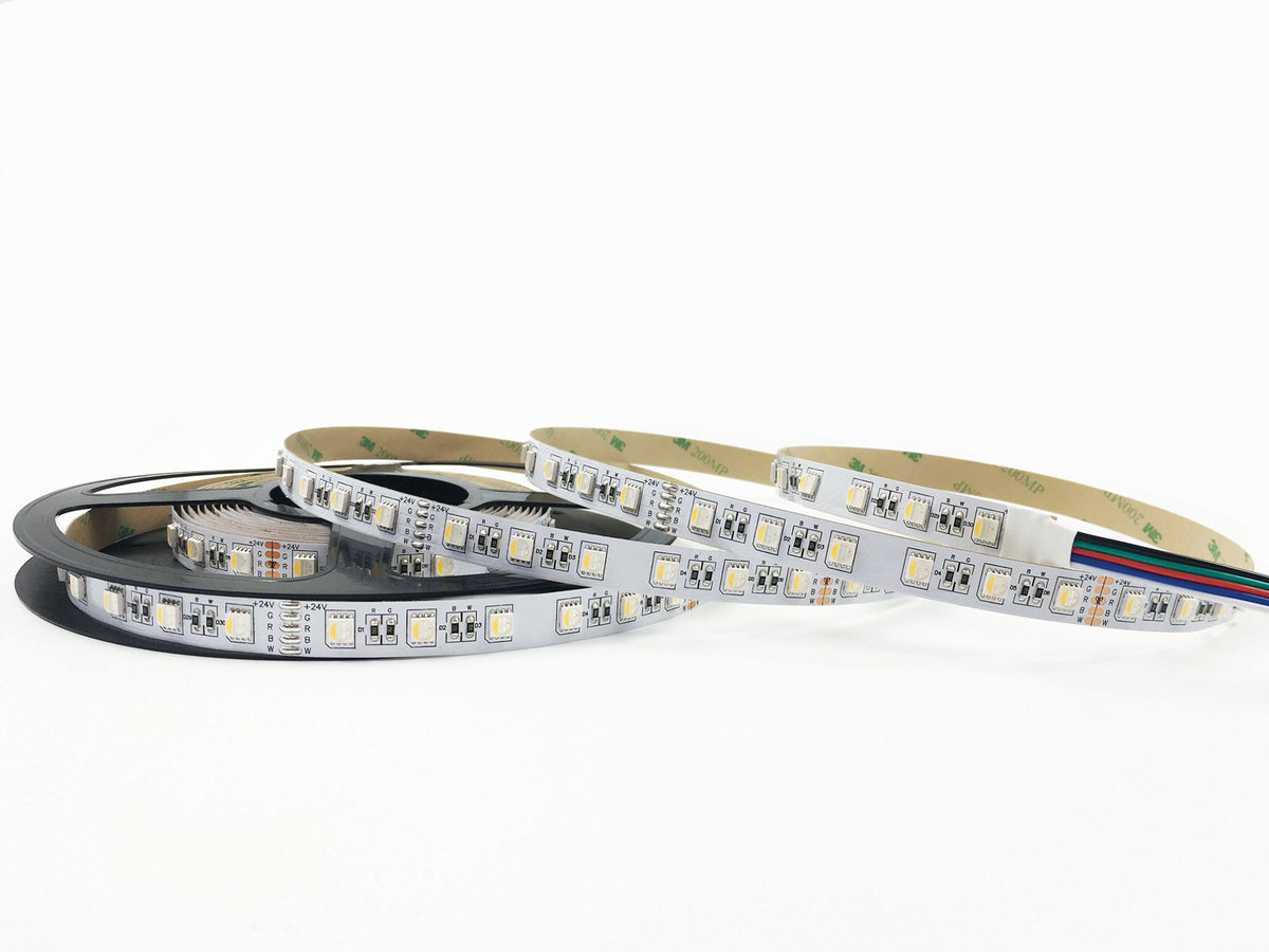 Strip LED RGB+W 5050 5MT 24V 19,2W/m IP20 Bianco Naturale 4000K | INTEC