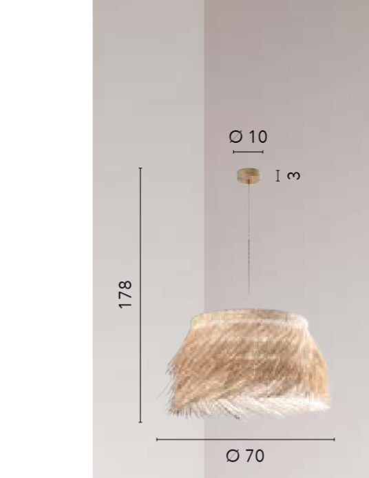Sospensione SAMOA – Paralume in Rattan Naturale | D.70cm | 1xE27 | Stile Tropicale