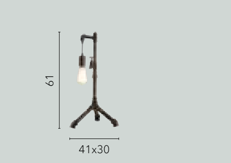 Lampa metalowa, efekt ocynku, stylizowane rury i krany, 1xE27 bez żarówki. AMARCORD