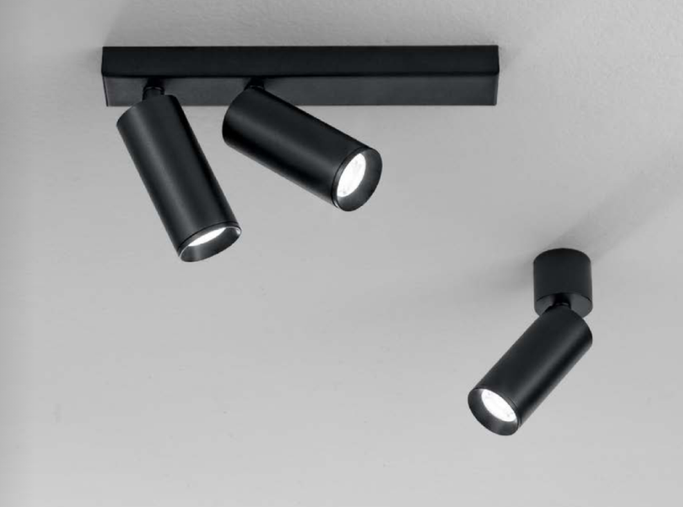 Spot in metallo orientabili bianco o nero attacco MINIGU10 vari modelli PLAUTO
