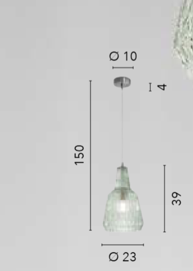 Sospensione Vetro Cristallo Sfaccettato con Struttura Metallo Abbinata Attacco E27 | Ambra Trasparente Fumè Verde | Luce Ambiente Design GALWAY