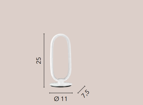 Lampă de masă LED din aluminiu alb și dispersoare din silicon 11.5W 1030LM 4000°k INFINITY-L