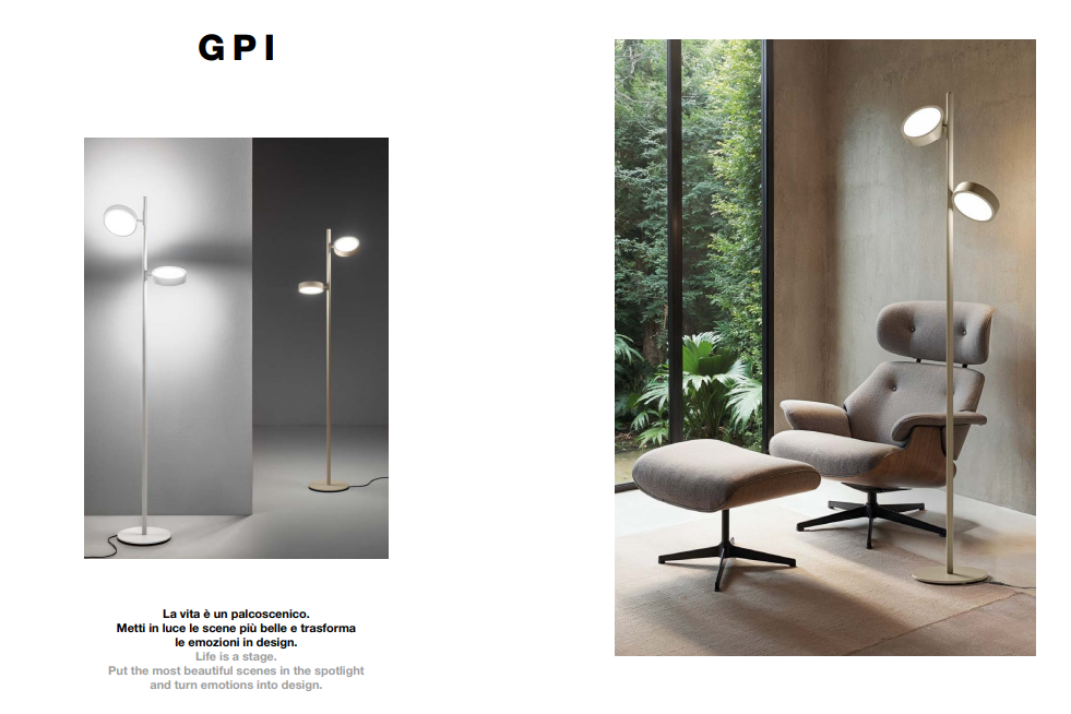 GEALUCE Lampa podłogowa LED z możliwością ściemniania i obrotowymi światłami 2X18W 3000°K 2345LM różne kolory GPI