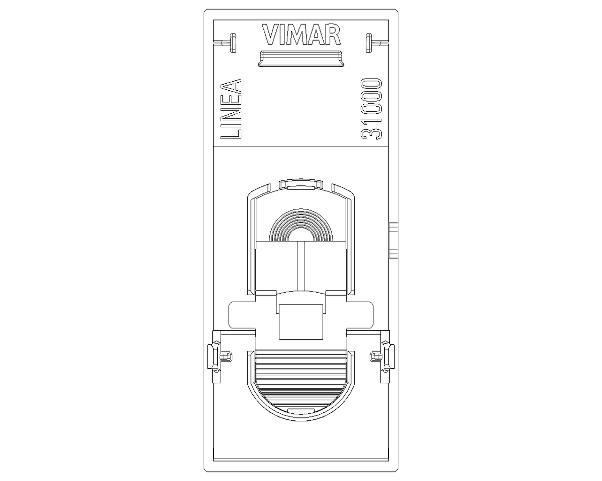 Tasto Intercambiabile 1 Modulo Allineato con Simbolo Chiave Illuminabile | IP40 | Bianco Nero Canapa | Vimar Linea 31000.P