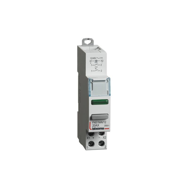 BTICINO - BUTON/ÎNTRERUPĂTOR CU LAMPĂ DE SEMNALIZARE VERDE FN51NAV12