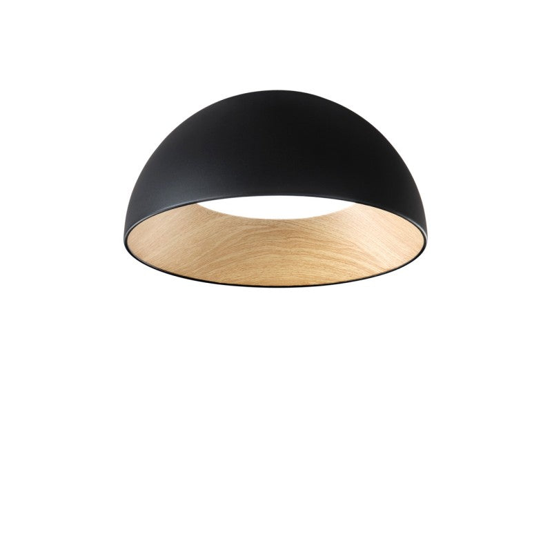 Plafoniera LED metalowa efekt drewna złoto-czarna CCT śr. 50cm 40W 5250LM COCO