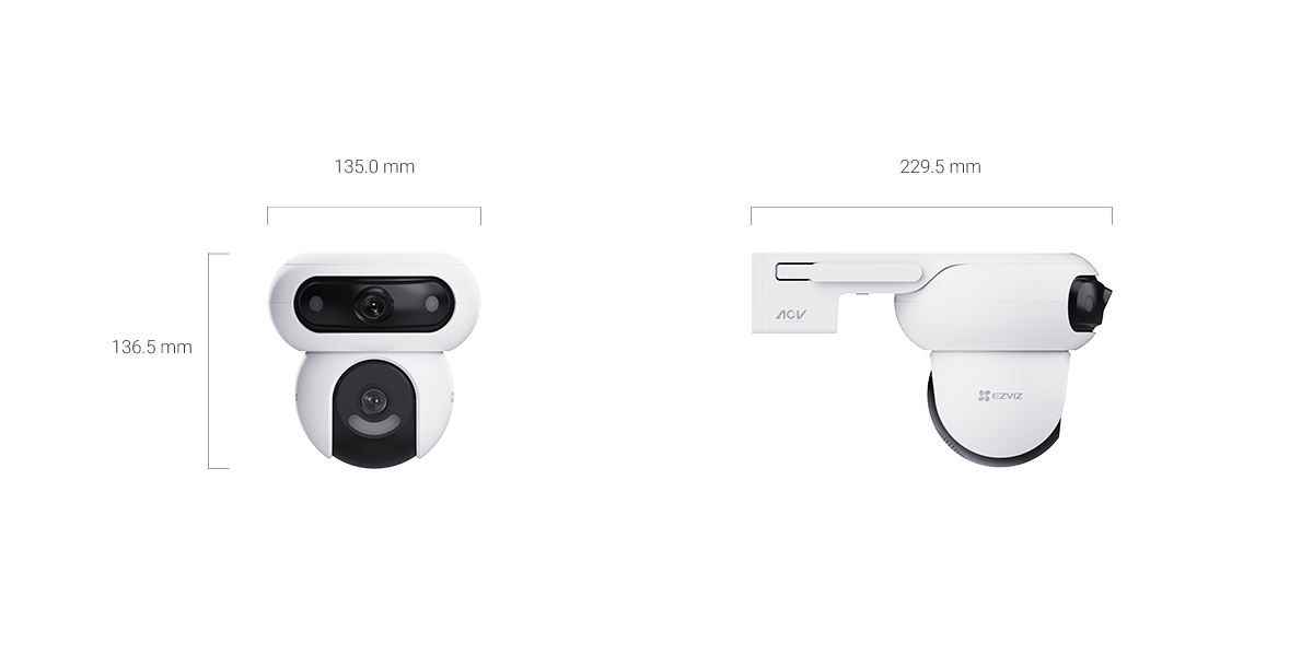 Cameră Wi-Fi Ezviz cu lentilă dublă, înregistrare continuă și panou solar de 8W - HB90/SP