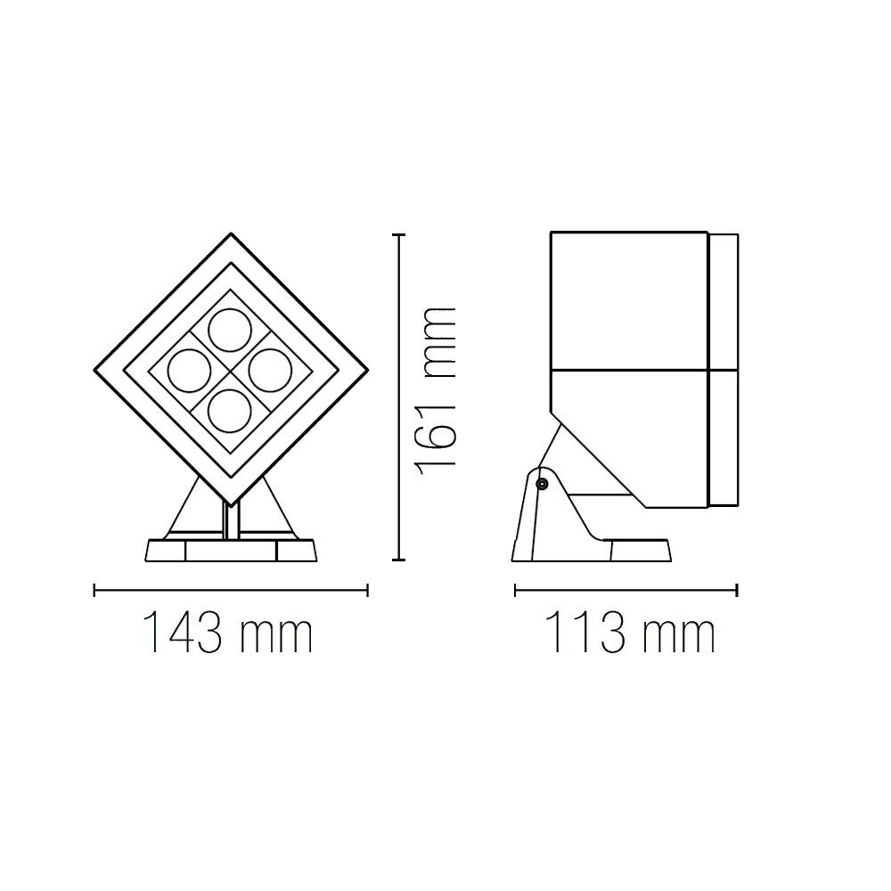 Faretto LED da Esterno Orientabile IP65 17W 3000K – Pavé