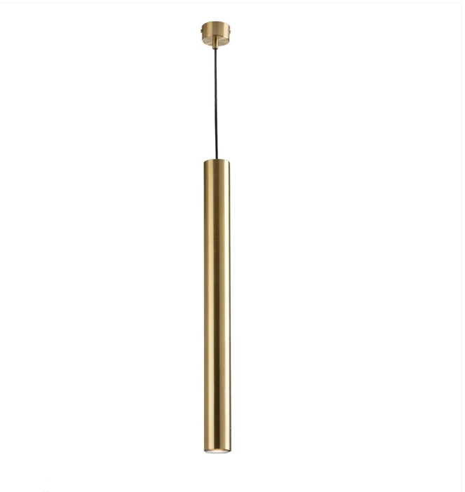 Sospensione Cilindro in Metallo 60cm Attacco GU10 | Bianco Nero Cromo Oro Corten Cavo Regolabile | Fan Europe FLUKE-S