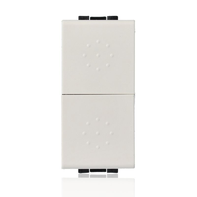 Living int - doppio pulsante Nero\Bianco 1P NO 10A TICL4036