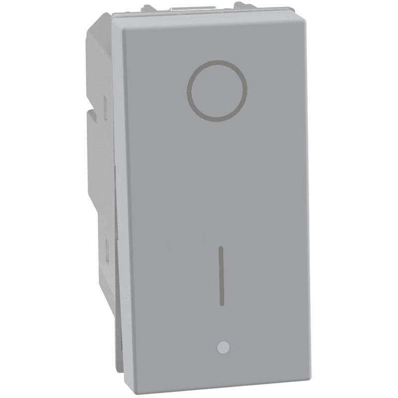 Interruttore Bipolare Basculante 2P 16AX 1 Modulo Grigio | BTicino MatixGO | JG4002