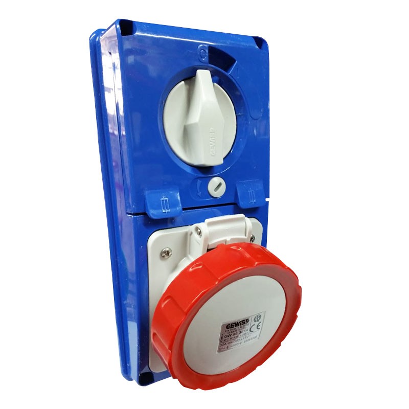 Priză interblocată Gewiss verticală 3P+T 32A IP67 GW66341N