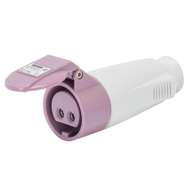 Priză mobilă Gewiss 2P 16A IP44 violet 24V GW62064