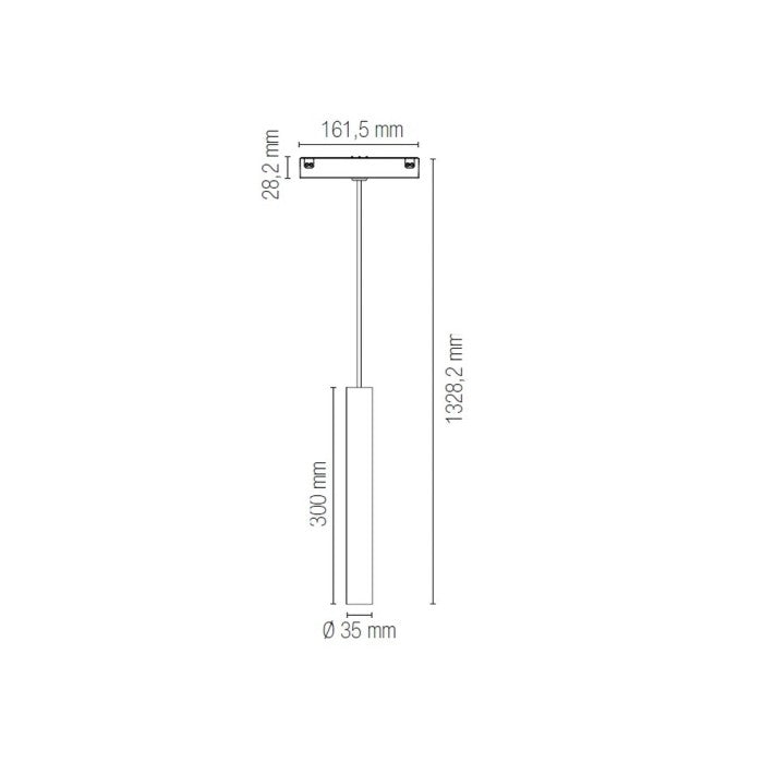 Sospensione tubolare su binario DAVINCI-S35 finitura bianca-nera-oro 3W