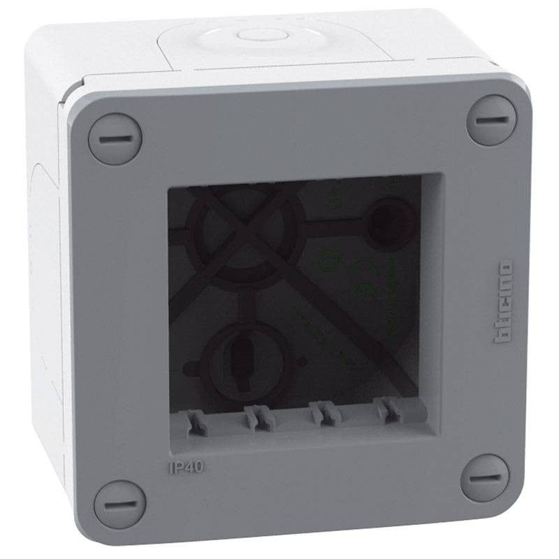 MATIX GO Puszka natynkowa bryzgoszczelna 2-modułowa IP40 biała 28402W - szara 28402G
