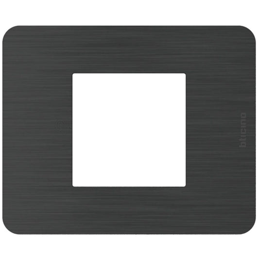 Placca Tecnopolimero 2 Moduli Black Nickel | BTicino MatixGO | JA4802EN