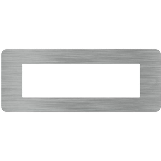 Placca 7 Moduli Tecnopolimero Alluminio Spazzolato | BTicino MatixGO | JA4807EA
