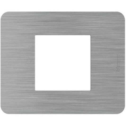 Placca 2 Moduli Tecnopolimero Steel | BTicino MatixGO | JA4802ES