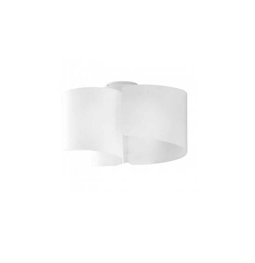 Plafoniera 3 luci vetro curvo struttura in alluminio bianca 3XE27 non incl. IMAGINE-PL3