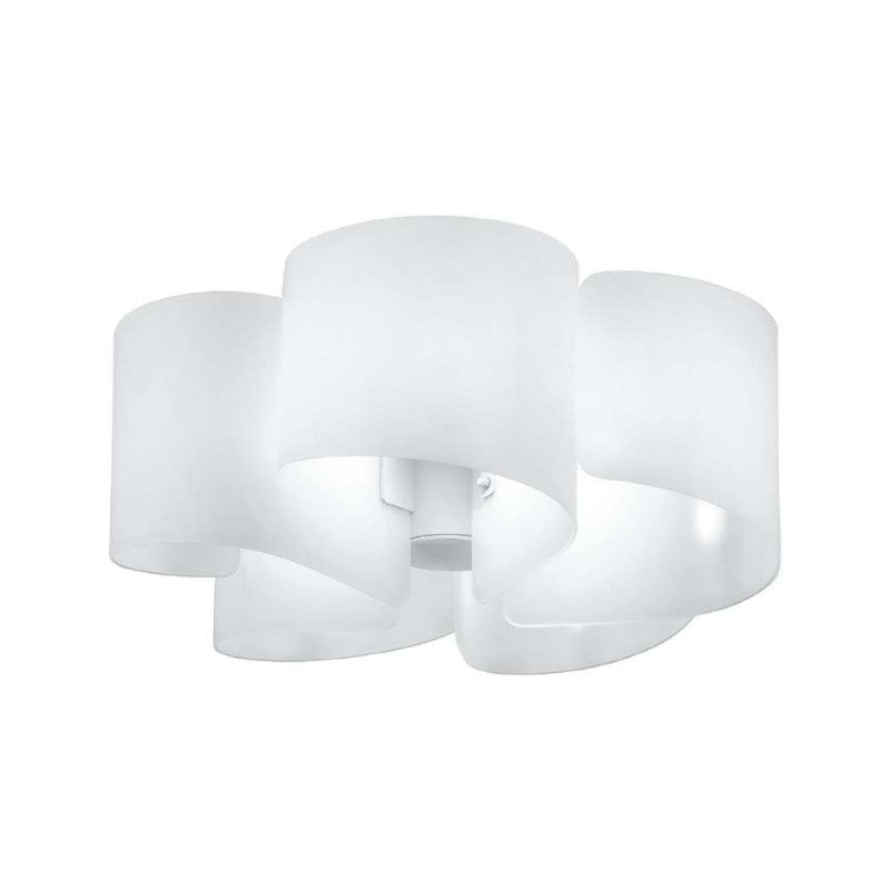 Plafoniera 5 luci vetro curvo struttura in alluminio bianca 5XE27 non incl. IMAGINE-PL5