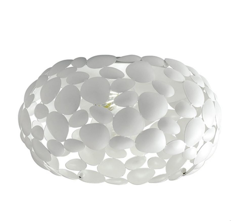 Plafoniera D.48 cm metallo cromo o bianco forme tondeggianti 3XE27 non incl. DIONISO