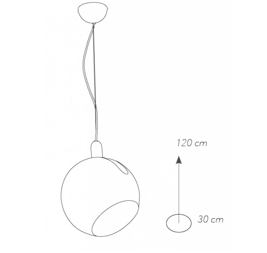 Sospensione in metallo cromo sfera orientabile 1XE27 non incl. D.30cm NARCISO