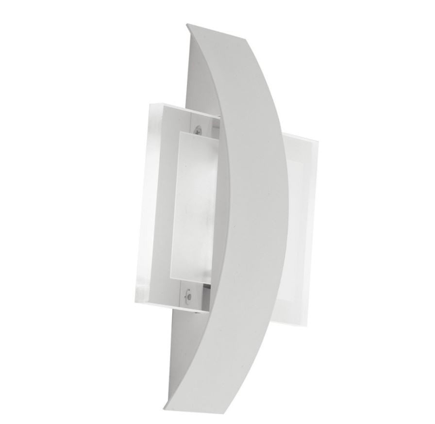 Applique LED in metallo bianco diffusore acrilico satinato dettagli trasparenti 11W 4000°k 1210lm TRESOR