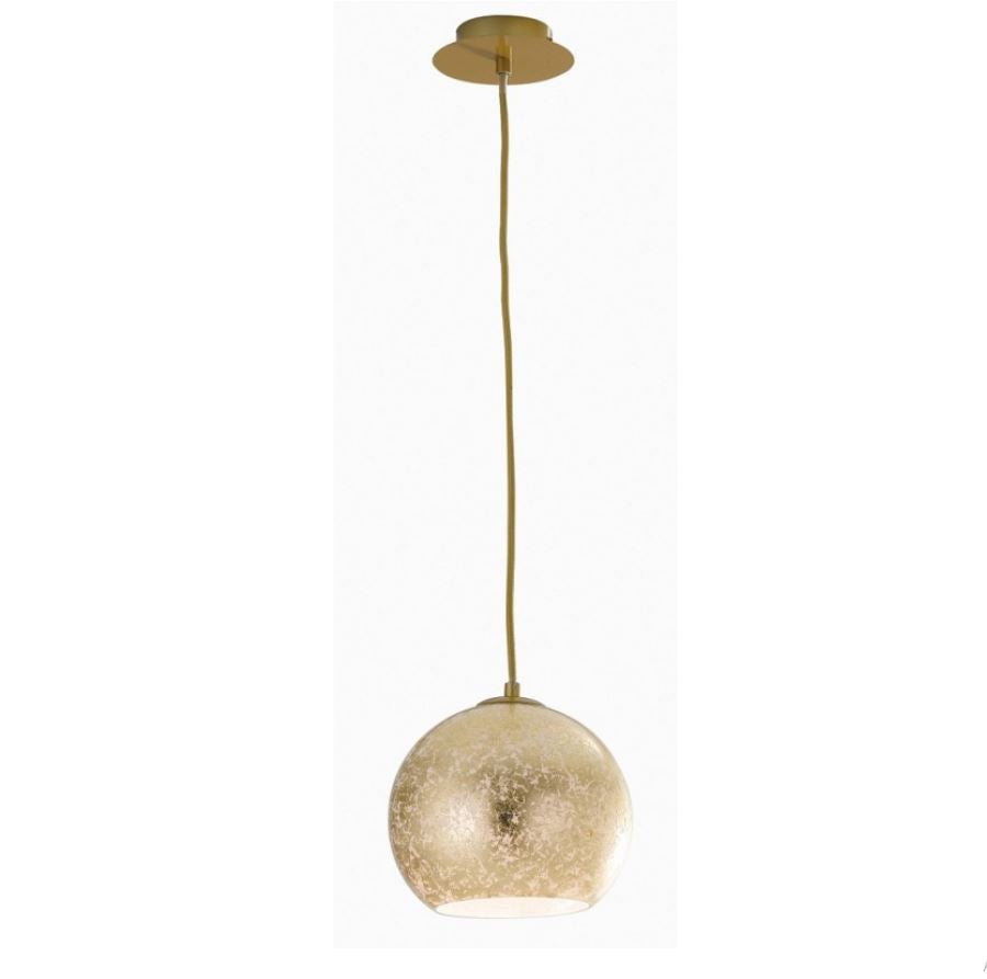 Sospensione vetro decoro foglia oro cavo tessuto oro 1XE27 non incl. D.20cm VANITY