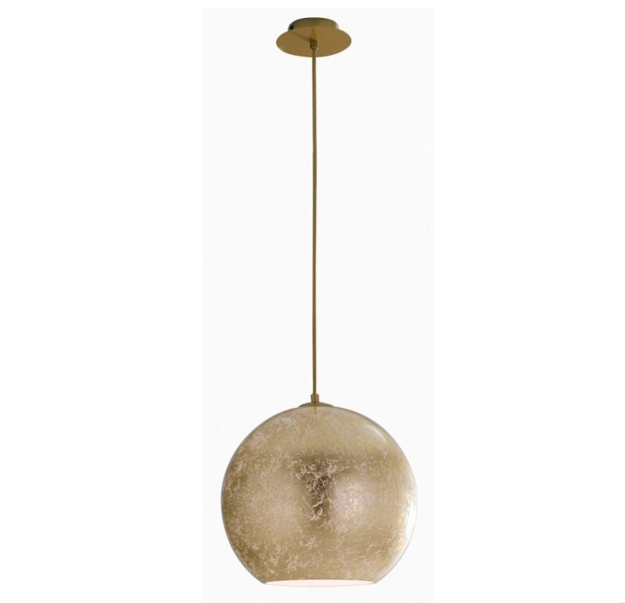 Sospensione vetro decoro foglia oro cavo tessuto oro 1XE27 non incl. D.30 cm VANITY